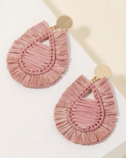 Raffia Fan Teardrop Earrings